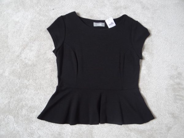 Women's Black Peplum Top, size 14