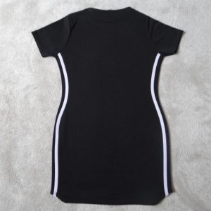 Women's Black Sport Striped Bodycon Dress size 14