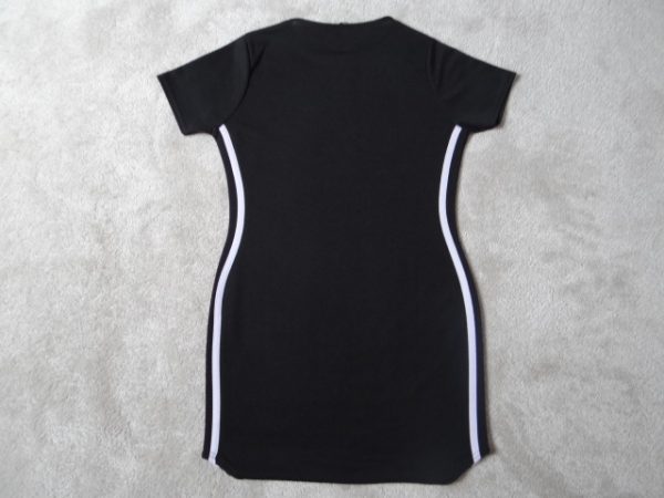 Women's Black Sport Striped Bodycon Dress size 14