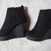Women's Black Wedge Platform Boots size 5