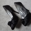 Women's Black Satin Stiletto Heels size 4