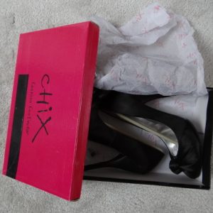 Women's Black Satin Stiletto Heels size 4