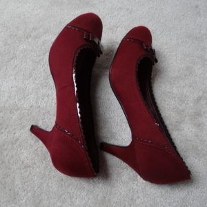 Women's Burgundy Court Shoes size 4 wide fit