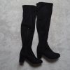 Women's Black Block Heel Over the Knee Boots size 4