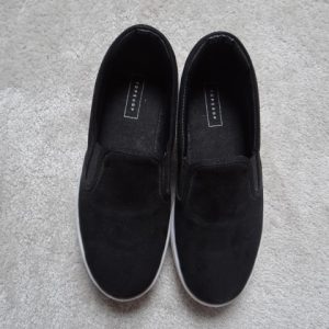 Women's Black Slip On Platform Casual Trainers size 3