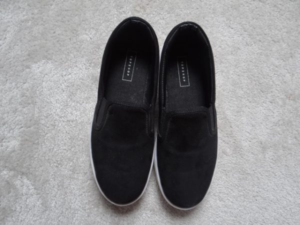 Women's Black Slip On Platform Casual Trainers size 3