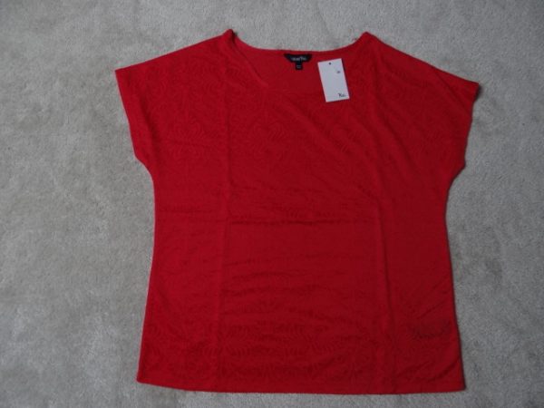 Women's Red Jersey Jacquard Top size 14