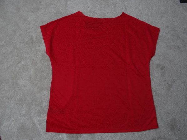 Women's Red Jersey Jacquard Top size 14