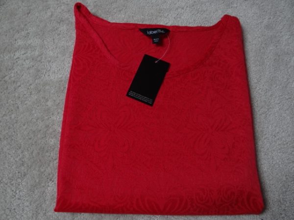 Women's Red Jersey Jacquard Top size 14