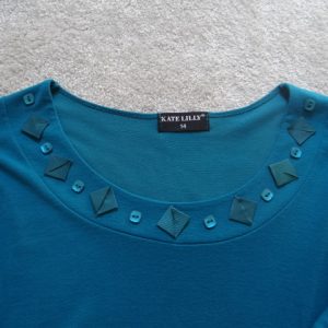 Women's Turquoise Green Jersey Top size 14