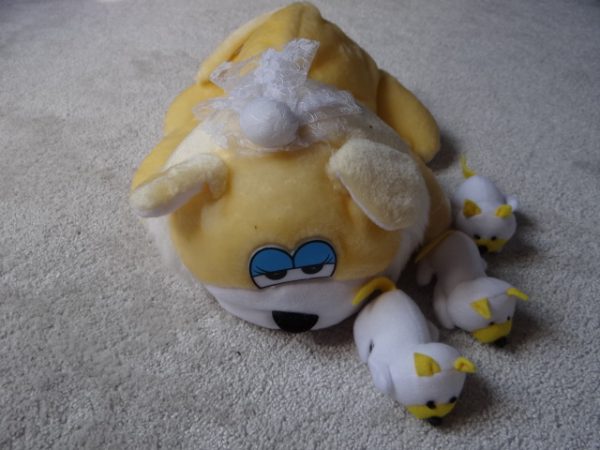 Soft Toy Pyjama case, Yellow Cat with 3 kittens