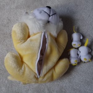 Soft Toy Pyjama case, Yellow Cat with 3 kittens