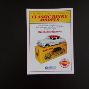 Atlas Editions Classic Dinky Certificate of Authenticity Buick Roadmaster