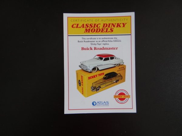 Atlas Editions Classic Dinky Certificate of Authenticity Buick Roadmaster