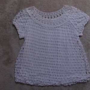 Women's Lacy Look White Top