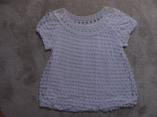 Women's Lacy Look White Top