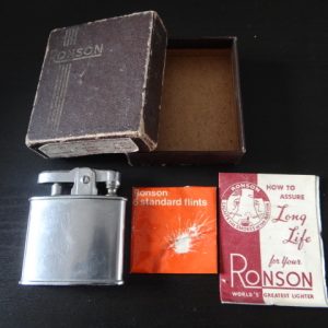 Vintage Ronson S.21 Standard Chromium Butler Cigarette Lighter in Original Box