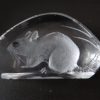 Mats Jonasson Sweden Full Lead Crystal Mouse Paperweight