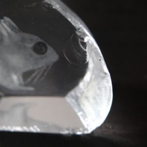 Mats Jonasson Sweden Full Lead Crystal Mouse Paperweight