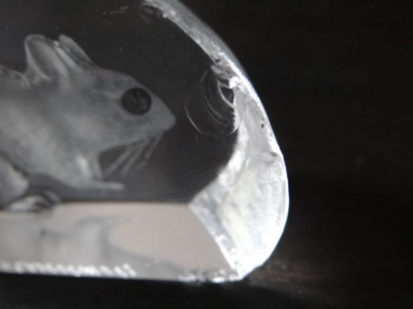 Mats Jonasson Sweden Full Lead Crystal Mouse Paperweight