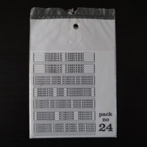 GWR Train Boards 4mm Scale Tiny Signs pack No. 24