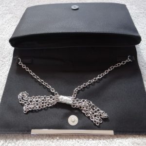 Clutch Bag with Silver Chain Strap