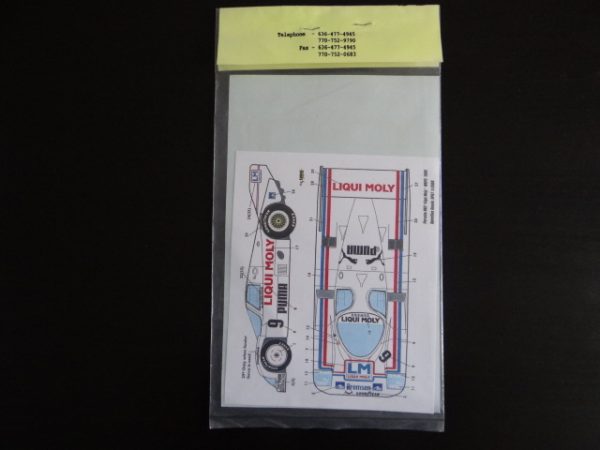 Speedline Porsche 962 Liqui Moly WSPC 1985 Decal Set