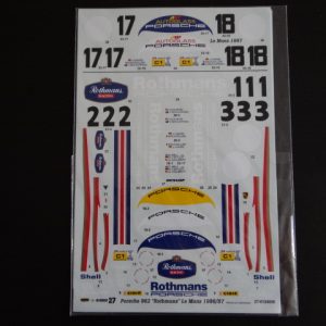 Studio 27 Porsche 962C Rothmans Le Mans 1986/87 Decal Set