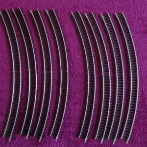 Track x 8 - R607 Hornby OO Gauge Double Curve 2nd Radius - Made in China