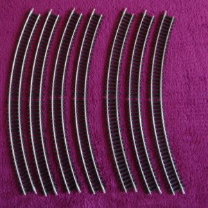 Track x 7 - R607 Hornby OO Gauge Double Curve 2nd Radius - Made in China