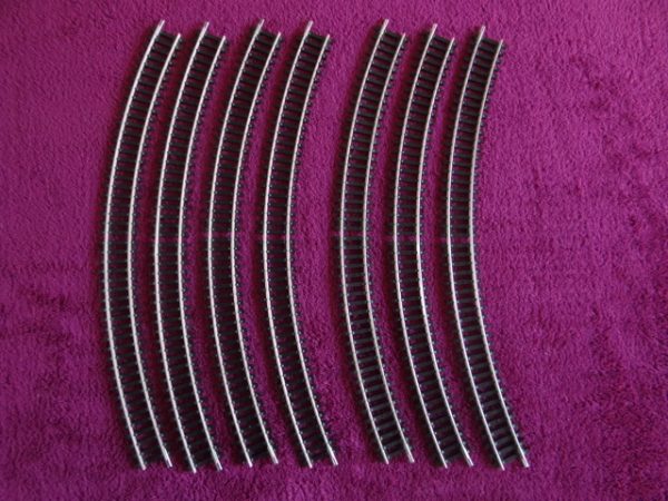 Track x 7 - R607 Hornby OO Gauge Double Curve 2nd Radius - Made in China
