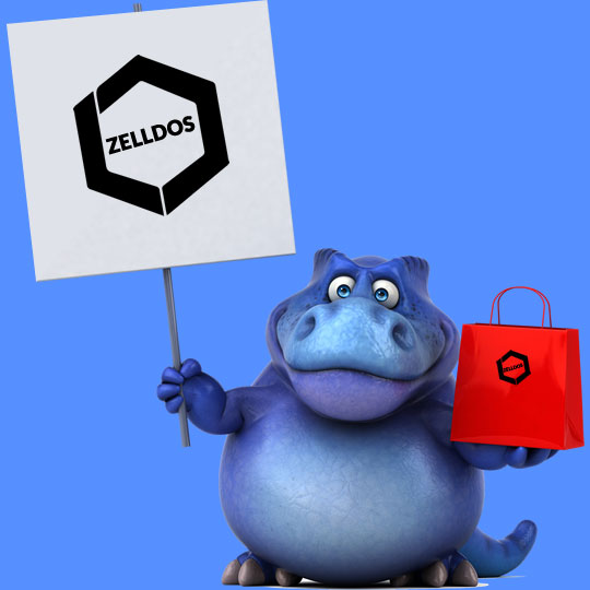 Zelldos Dinosaur with Shopping Bag