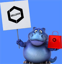 Zelldos Dinosaur with Shopping Bag - mini